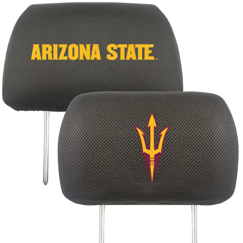 13" Black and Yellow NCAA Arizona State Sun Devils Headrest Cover - IMAGE 1