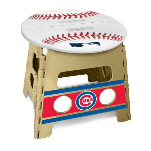 14" Tortilla Brown and White MLB Chicago Cubs Folding Step Stool - IMAGE 1