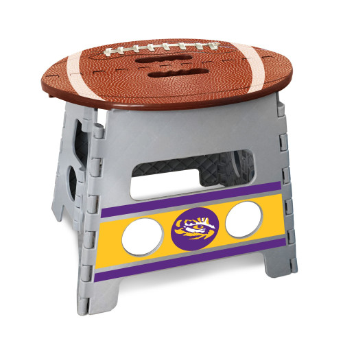 14" Gray and Brown NCAA LSU Tigers Folding Step Stool - IMAGE 1