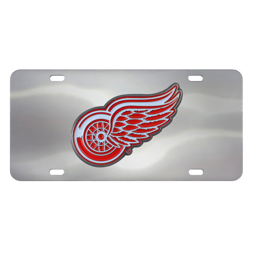 12" Stainless Steel and Red NHL Detroit Red Wings Rectangular - IMAGE 1