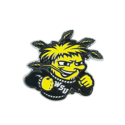 3" Yellow and Black NCAA Wichita State Shockers 3D Emblem - IMAGE 1
