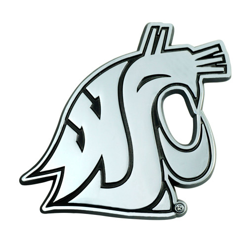 3" Stainless Steel and Black NCAA Washington Cougars 3D Emblem - IMAGE 1