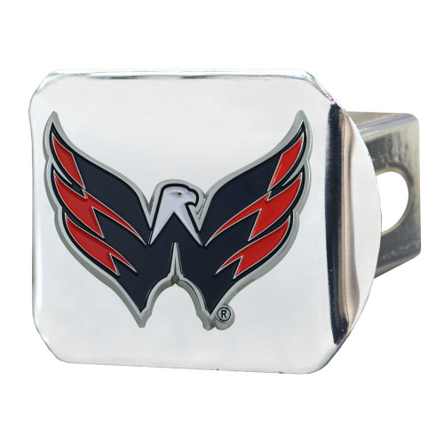 4" Stainless Steel and Black NHL Washington Capitals 3-D Desined Hitch Cover - IMAGE 1