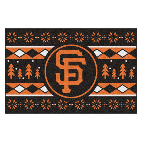 Black and Orange MLB San Francisco Giants Rectangular Sweater Starter Mat 30" x 19" - IMAGE 1