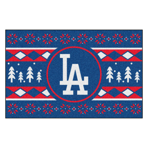 Blue and Red MLB Los Angeles Dodgers Rectangular Sweater Starter Mat 30" x 19" - IMAGE 1