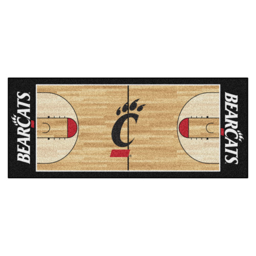 30" x 72" Brown and Black NCAA Cincinnati Bearcats Rectangular Area Throw Rug Runner - IMAGE 1