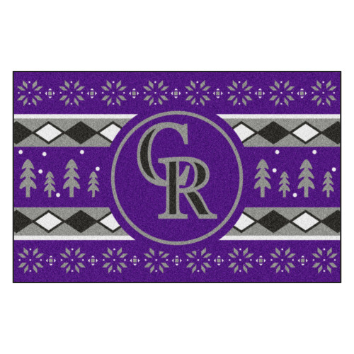 Purple and Gray MLB Colorado Rockies Rectangular Sweater Starter Mat 30" x 19" - IMAGE 1