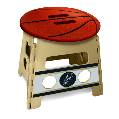 14" Red and Beige NBA San Antonio Spurs Folding Step Stool - IMAGE 1