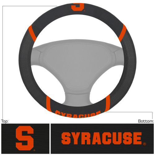 15" Black and Orange NCAA Syracuse Orange Steering Wheel Cover - IMAGE 1