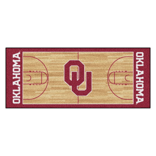 30" x 72" Brown and Red NCAA Oklahoma Sooners Rectangular Area Throw Rug Runner - IMAGE 1