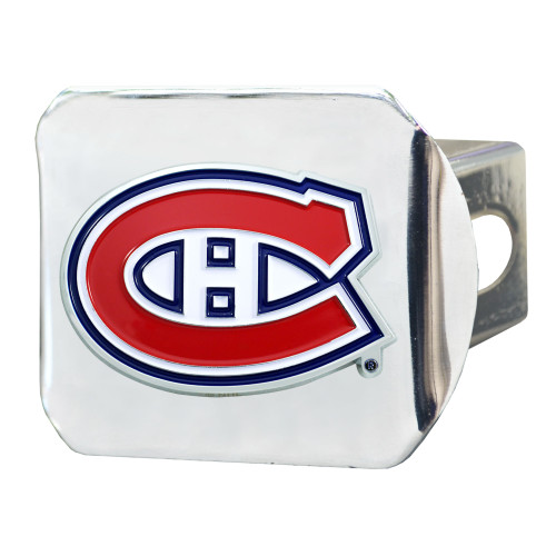 4" Stainless Steel and Red NHL Montreal Canadiens Hitch Cover - IMAGE 1