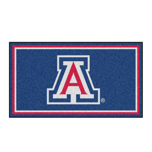 3' x 5' Blue and White NCAA Arizona Wildcats Rectangular Plush Area Throw Rug - IMAGE 1