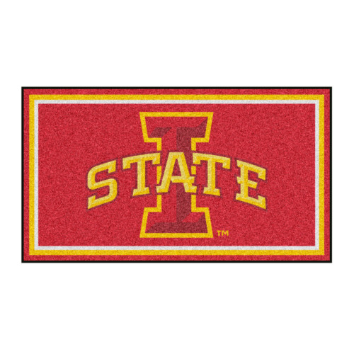 3' x 5' Red and Yellow NCAA Iowa State Cyclones Rectangular Plush Area Throw Rug - IMAGE 1