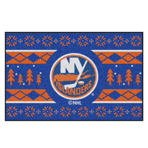 Blue and Orange NHL New York Islanders Rectangular Sweater Starter Mat 30" x 19" - IMAGE 1