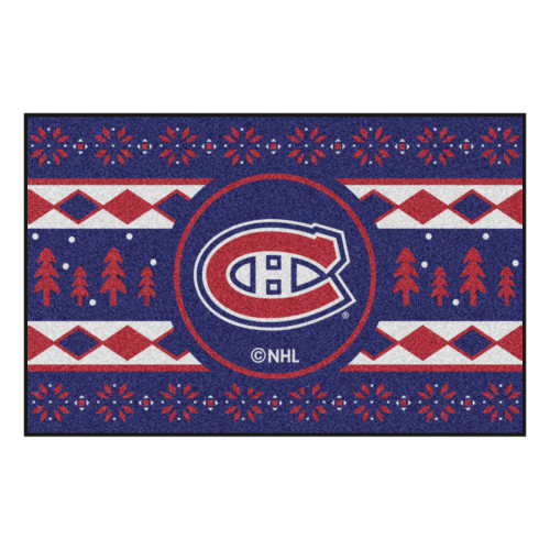 Navy Blue and Red NHL Montreal Canadiens Rectangular Sweater Starter Mat 30" x 19" - IMAGE 1