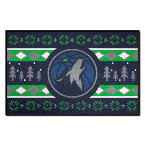 19" x 30" Navy Blue NBA Minnesota Timberwolves Rectangular Sweater Starter Mat - IMAGE 1