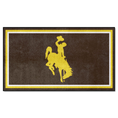 Brown and Yellow NCAA Wyoming Cowboys Rectangular Sweater Starter Mat 30" x 19" - IMAGE 1