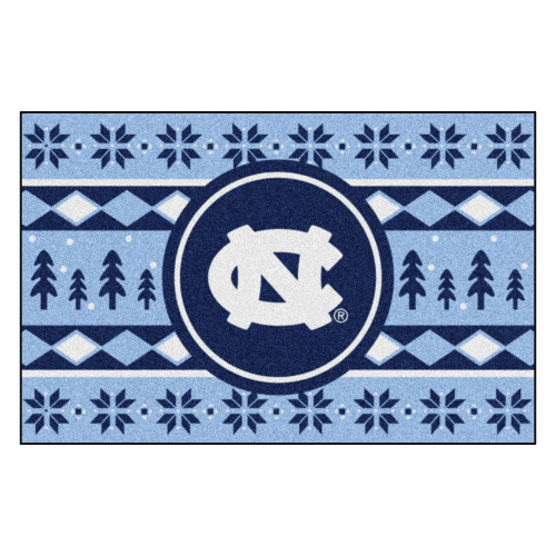 Blue and White NCAA North Carolina Tar Heels Rectangular Sweater Starter Mat 30" x 19" - IMAGE 1