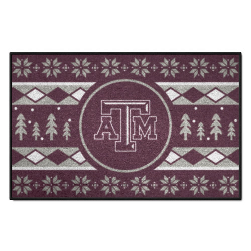 19" x 30" Maroon and White NCAA Texas A and M Aggies Rectangular Sweater Starter Mat - IMAGE 1