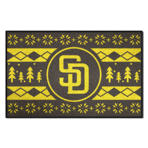 Brown and Yellow MLB San Diego Padres Rectangular Sweater Starter Mat 30" x 19" - IMAGE 1