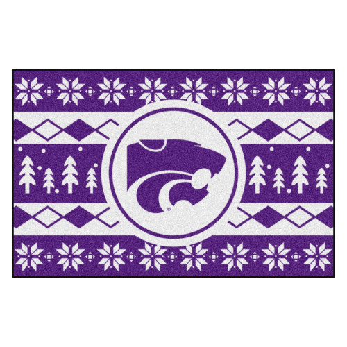 19" x 30" Purple and White NCAA Kansas State Wildcats Rectangular Sweater Starter Mat - IMAGE 1