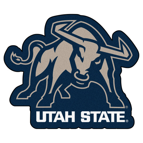 30" x 30.25" Black and Brown NCAA Utah State University Aggies Mascot Novelty Logo Door Mat - IMAGE 1