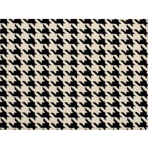 10' x 14' Houndstooth Black and Ivory Rectangular Polypropylene Area Rug - IMAGE 1