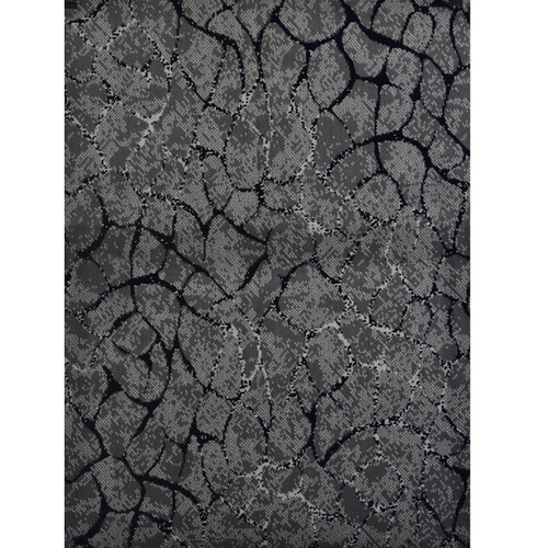 3' x 10' Gray and Black Broadloom Area Throw Rug Runner - IMAGE 1