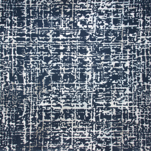 10’ Sea Breeze Abstract Design Blue and Ivory Broadloom Round Area Throw Rug - IMAGE 1