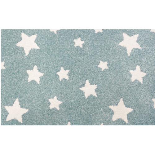 12' x 15' Blue and Ivory Alpha Star Pattern Rectangular Area Throw Rug - IMAGE 1