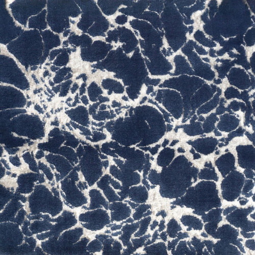 12' Milan Abstract Blue and Ivory Round Polypropylene Area Throw Rug - IMAGE 1