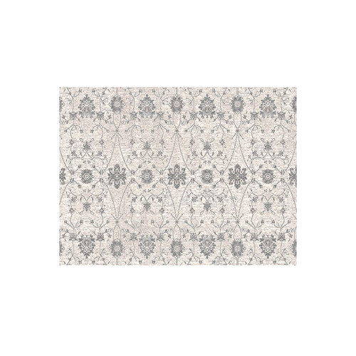 6' x 9' Beige and Ivory Kamet Ornamental Motifs Rectangle Area Throw Rug - IMAGE 1