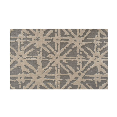 13' x 17' Wealth Geometric Lattice Pattern Gray and Beige Broadloom Rectangular Area Throw Rug - IMAGE 1