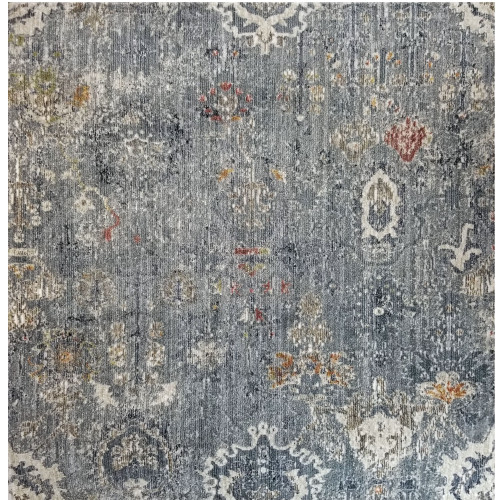 10' Fashion Blue and Gray Woven Round Area Rug - IMAGE 1