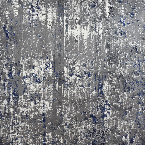 6’ x 6’ Artistic Abstract Patterned Blue and Gray Woven Square Area Throw Rug - IMAGE 1
