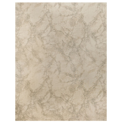 8' Carrara Abstract Design Ivory and Gray Broadloom Round Polypropylene Area Rug - IMAGE 1