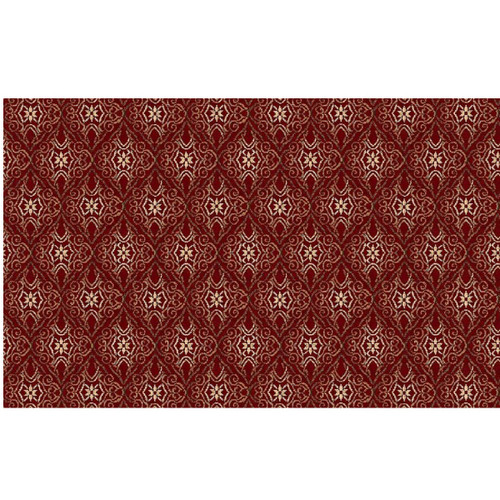 10’ x 10’ Red and Ivory Woven Square Area Throw Rug - IMAGE 1