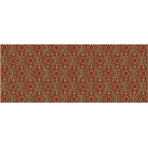 8’ x 8’ Botticelli Gold and Red Woven Square Area Throw Rug - IMAGE 1