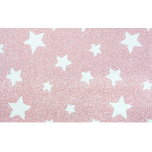 3' x 10' Pink and Ivory Altair Star Pattern Rectangular Area Throw Rug Runner - IMAGE 1