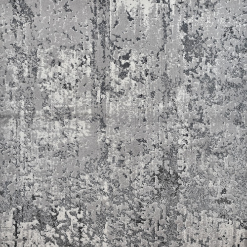 3' x 15' Contemporary Abstract Gray and Ivory Polypropylene Area Throw Rug Runner - IMAGE 1