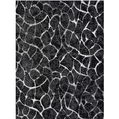 8' x 11' Everlasting Organic Black and Silver Broadloom Rectangular Area Throw Rug - IMAGE 1