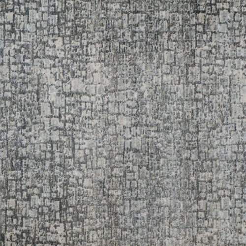 12' Bliss Distressed Geometric Gray and Blue Broadloom Round Area Rug - IMAGE 1