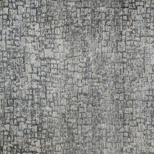 3' x 10' Bliss Distressed Geometric Gray and Blue Broadloom Rectangular Area Rug Runner - IMAGE 1