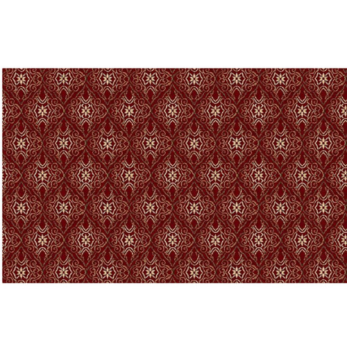 13' x 17' Red and Ivory Woven Rectangular Area Throw Rug - IMAGE 1