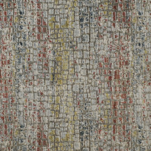 12' Vibrant Distressed Geometric Broadloom Round Area Rug - IMAGE 1