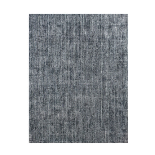 3' x 10' Blue and Ivory Broadloom Wool Rug Runner - IMAGE 1