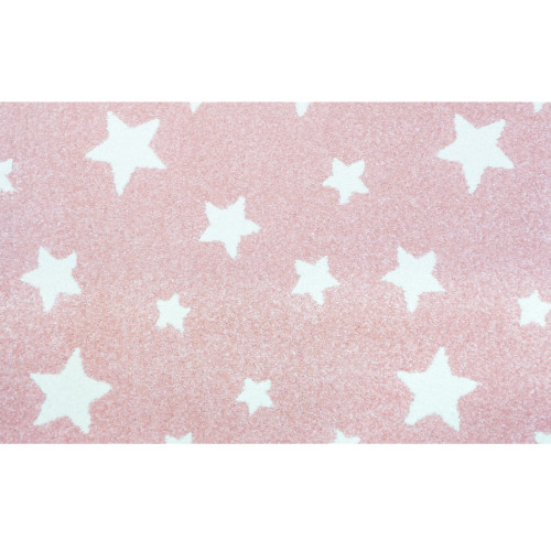 3' x 20' Pink and Ivory Altair Star Pattern Rectangular Area Throw Rug Runner - IMAGE 1