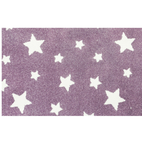 8' x 11' Castor Purple and Ivory Star Pattern Ultra-Soft Rectangular Area Throw Rug - IMAGE 1