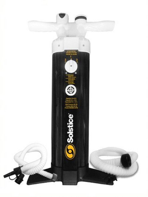2 Hose Triple Action Sup Pump with Gauge - Black and White - IMAGE 1