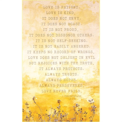14" Yellow and Cream White Bible Verse Rectangular Wall Plaque - IMAGE 1
